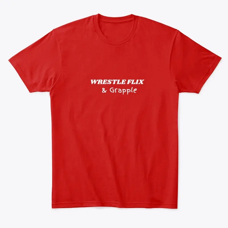 wrestle flix and grapple red tee