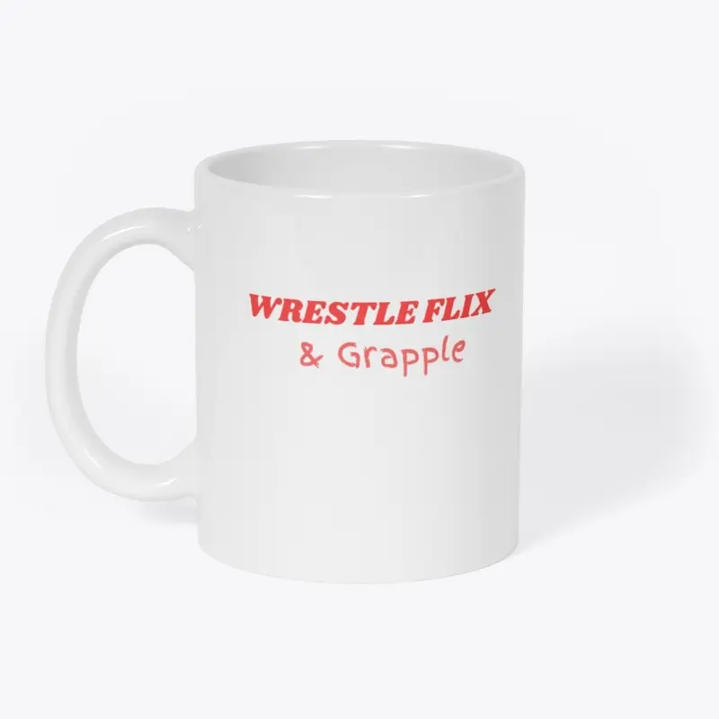 Wrestle flix and grapple  white tee