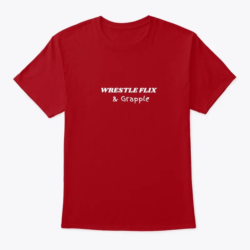 wrestle flix and grapple red tee